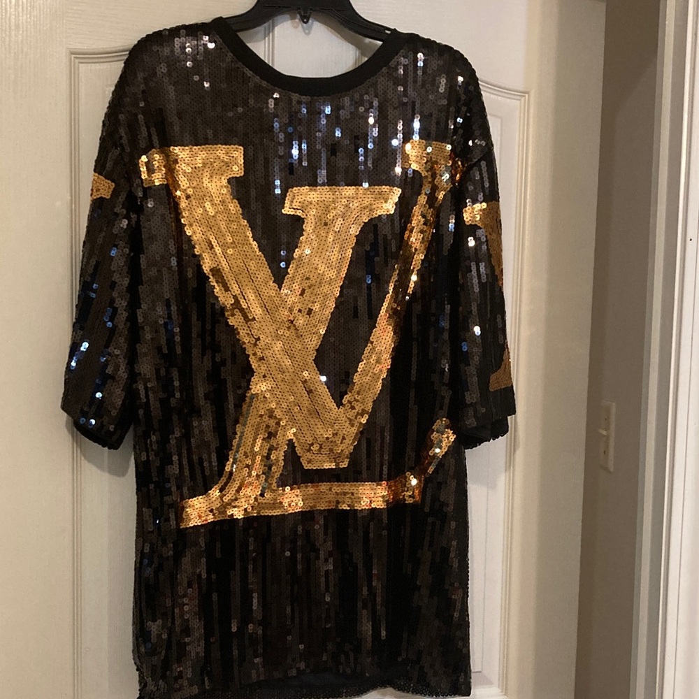 Gold and Black Sequin Top